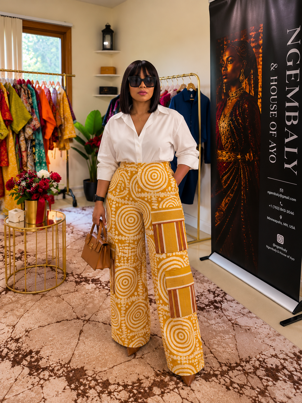 The Kora Cargo- Women's African Print Wide-Leg Cargo Pants