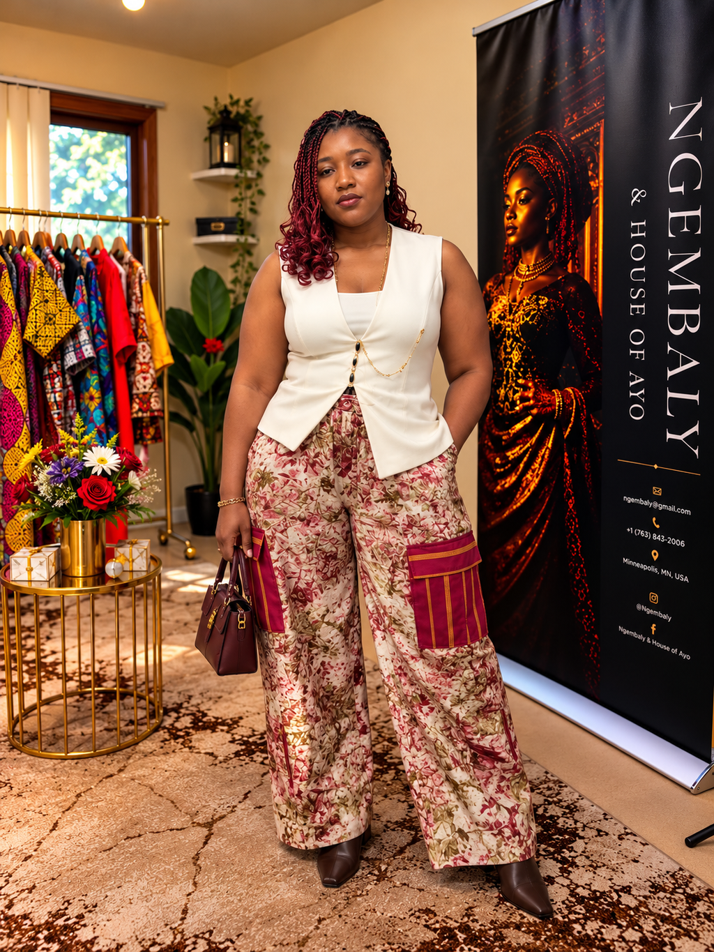 The Nomad Cargo- Women's African Print Utility Cargo Pants