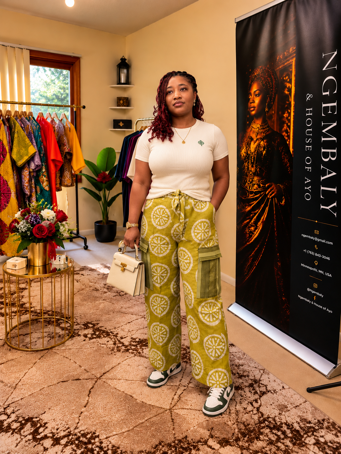 The Nomad Cargo- Women's African Print Utility Cargo Pants