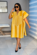 The Morayo Boubou — Women's Striped African Statement Boubou