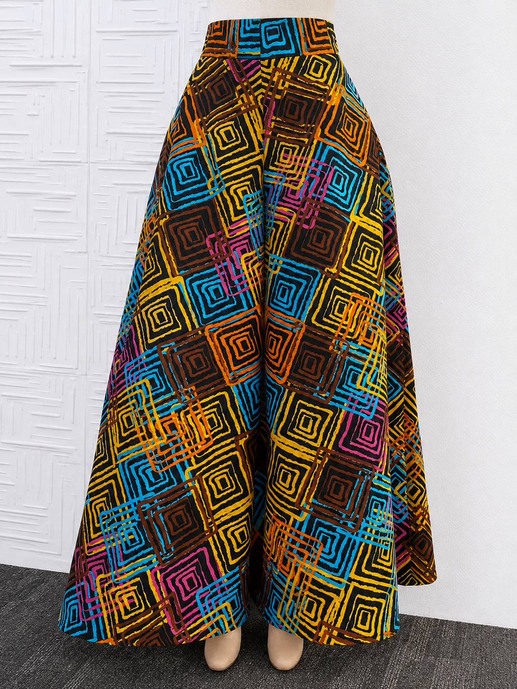 The Veronica Palazzo Pants — Women's Geometric African Wide-Leg Palazzo Pants
