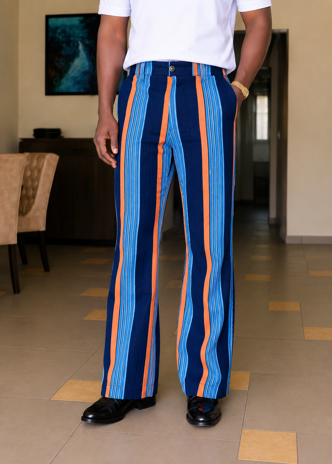 Akin — Men's African Striped Statement Pants