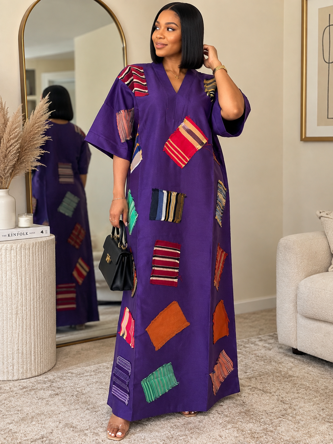 Our Mosaic Boubou — Women's African Patchwork Maxi Boubou