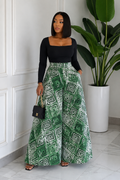 The Veronica Palazzo Pants — Women's Geometric African Wide-Leg Palazzo Pants