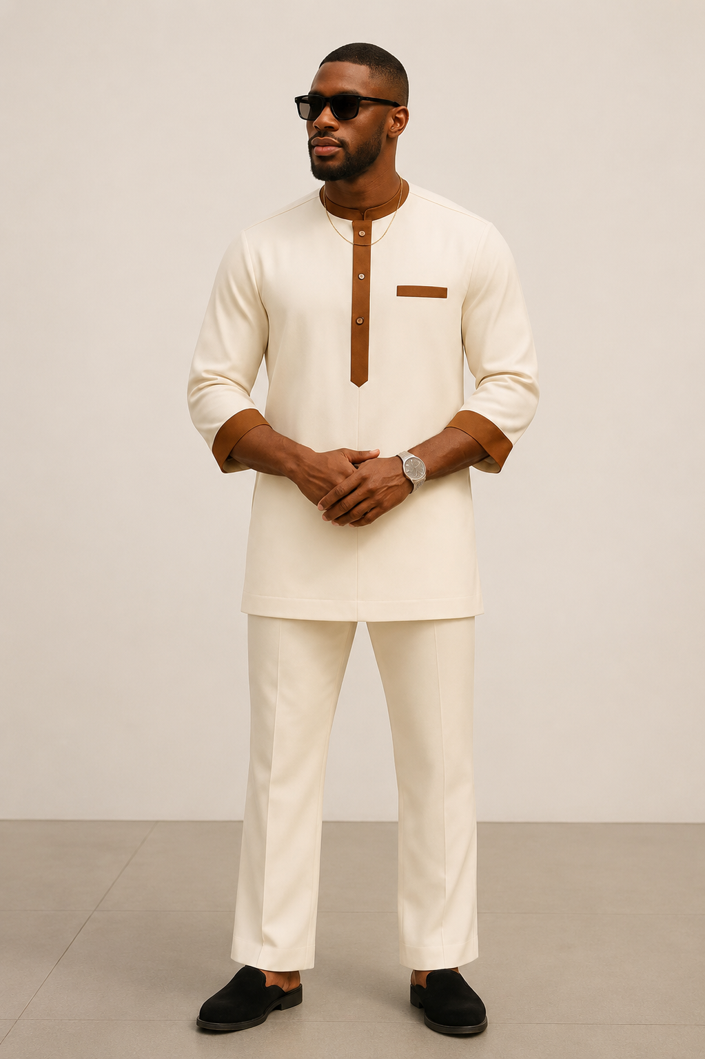 The Kribi Set — Men's African Resort Two-Piece Set