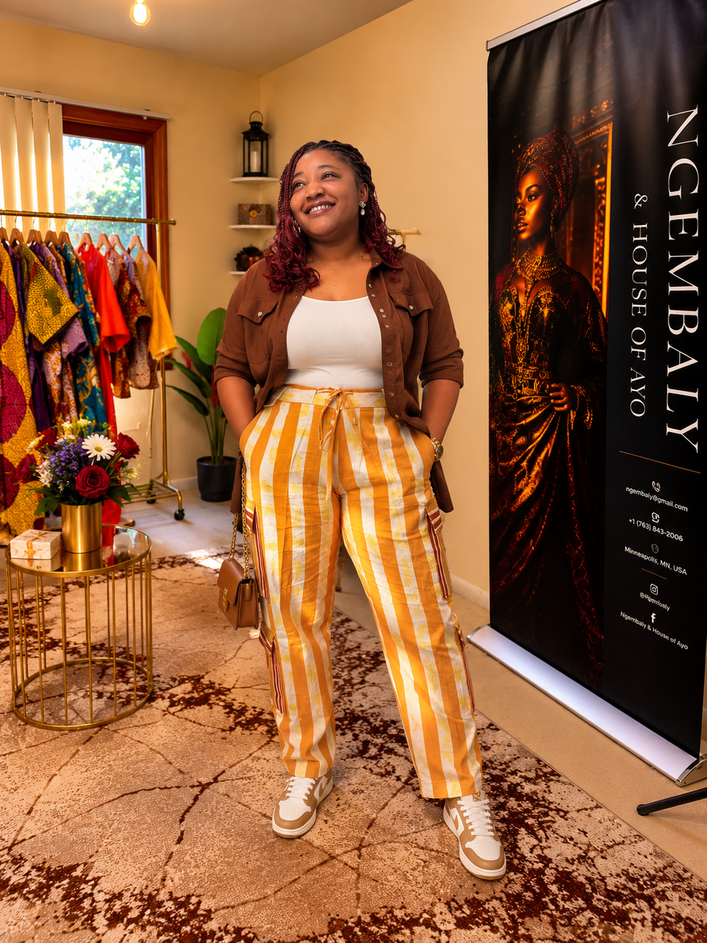 The Kora Cargo- Women's African Print Wide-Leg Cargo Pants