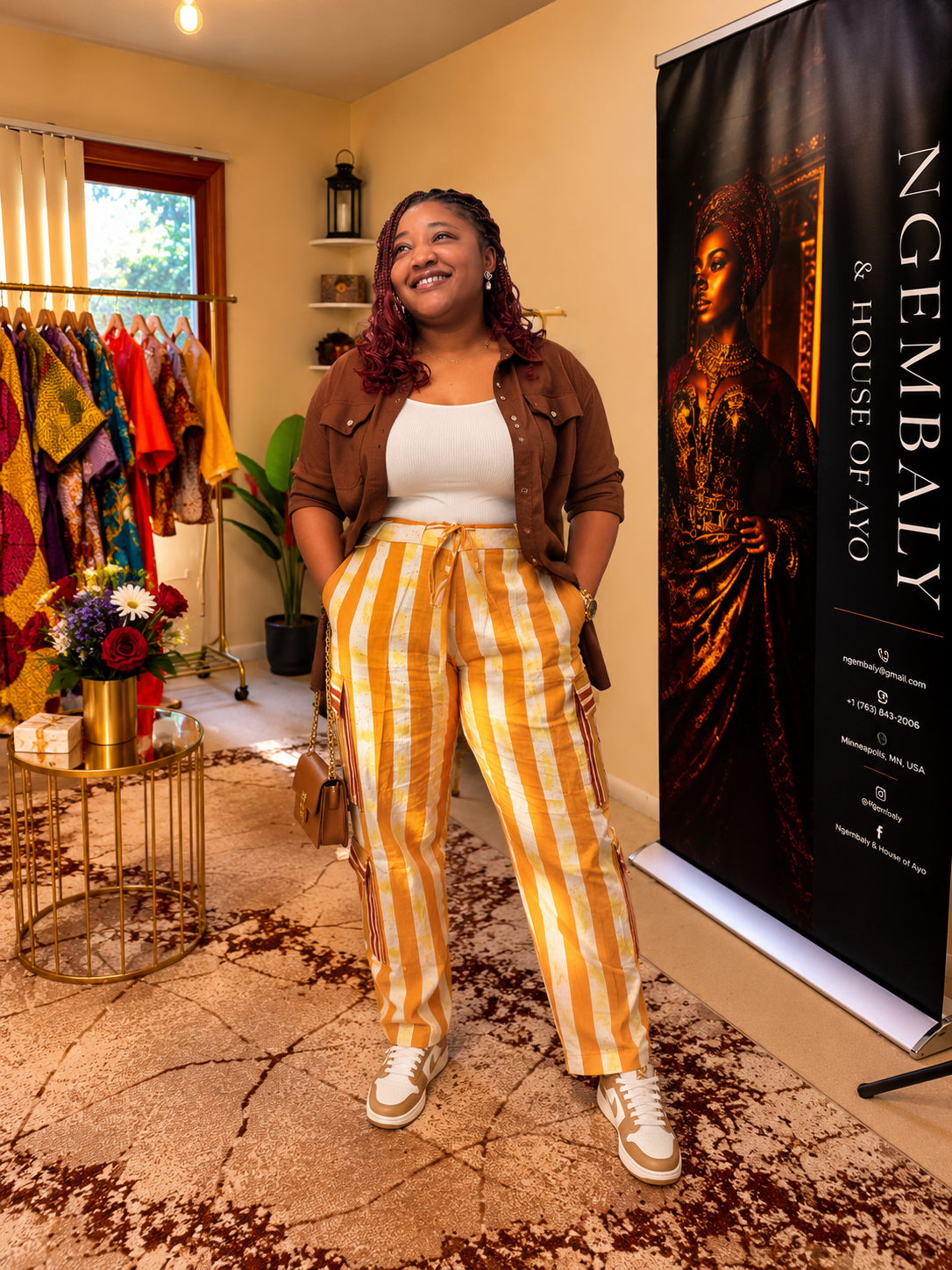 The Kora Cargo- Women's African Print Wide-Leg Cargo Pants