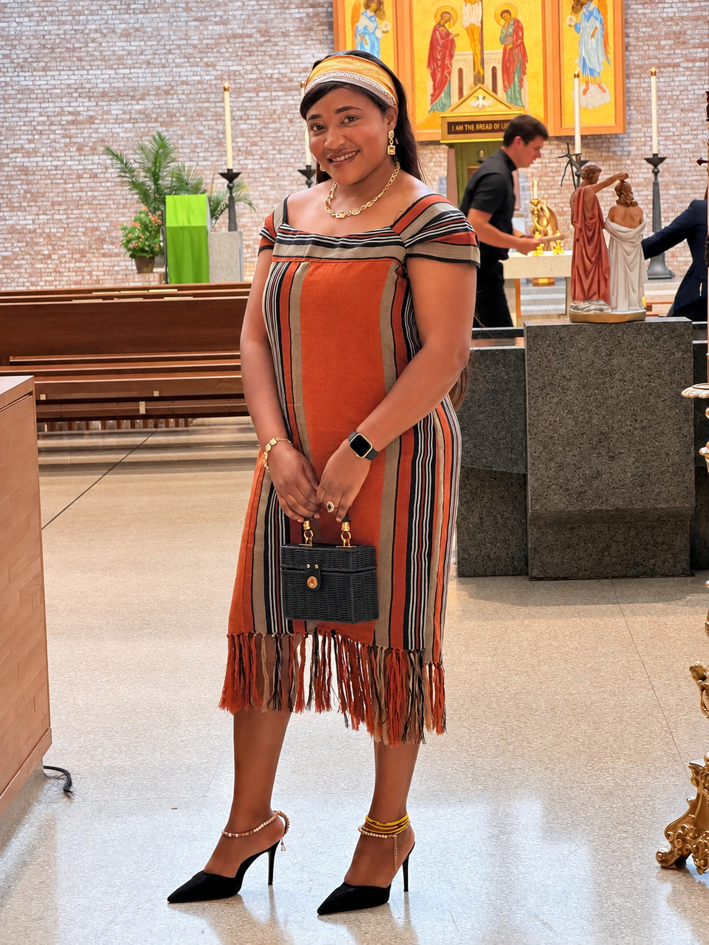 The Zuri Dress- Women's Fitted African Fringe Statement Dress