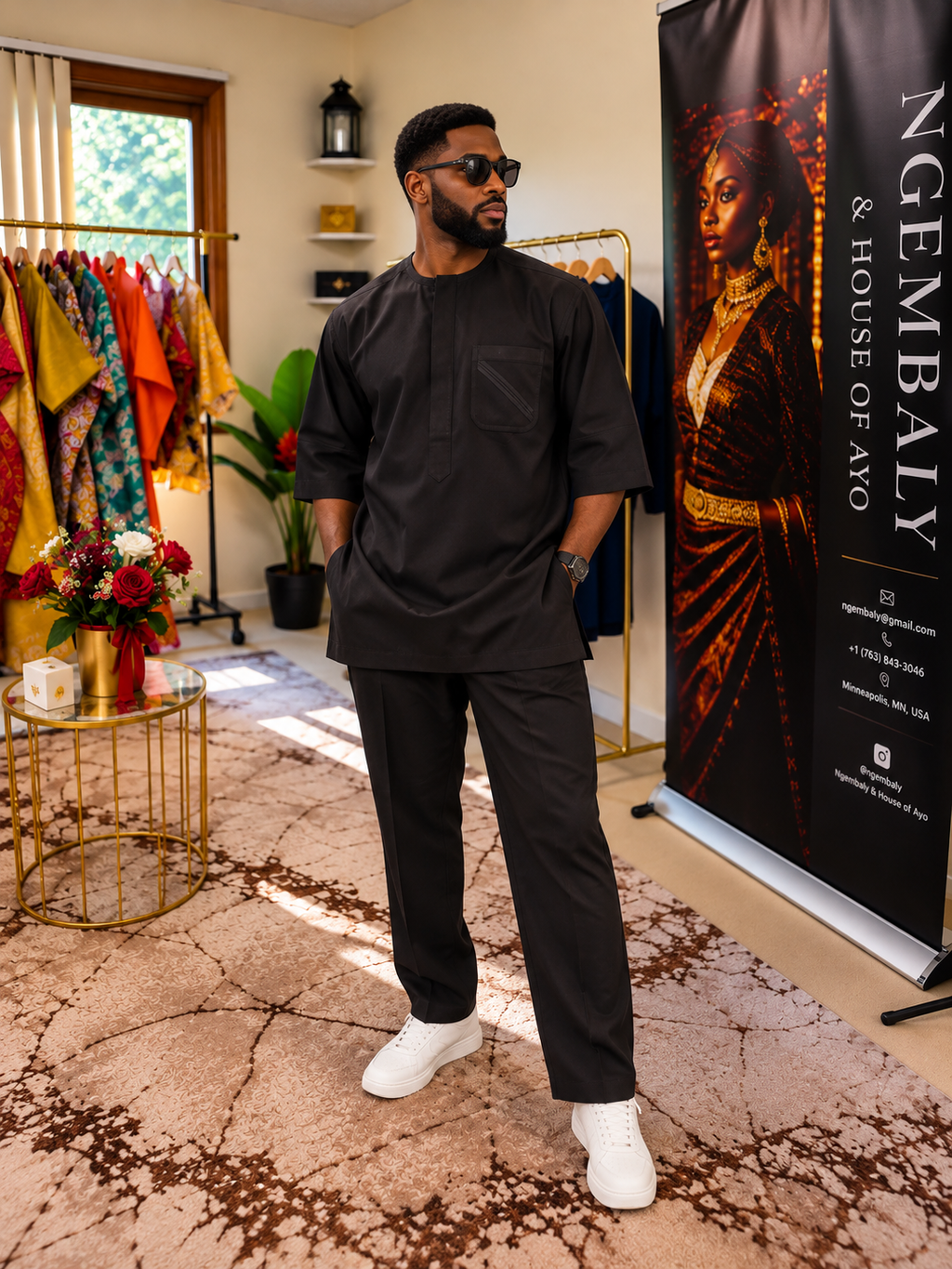 The Kribi Set — Men's African Resort Two-Piece Set