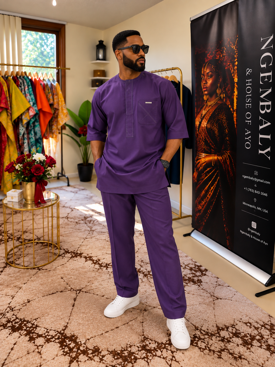 The Kribi Set — Men's African Resort Two-Piece Set