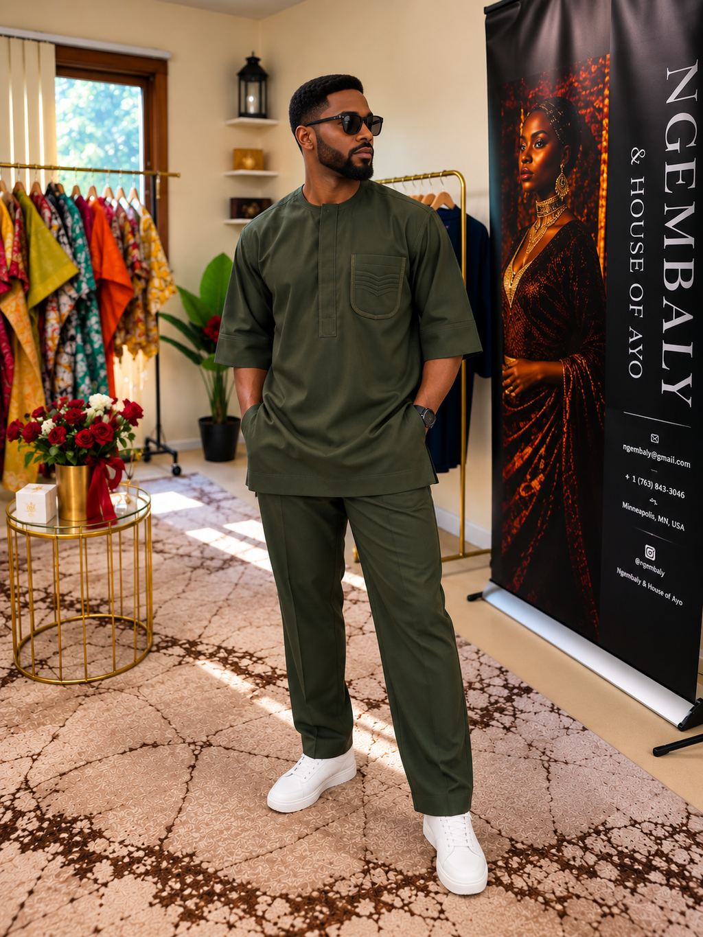 The Kribi Set — Men's African Resort Two-Piece Set