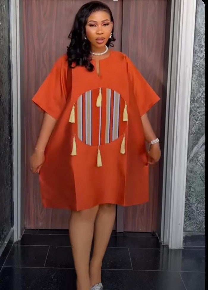 Short/midi contemporary African boubou/kaftan