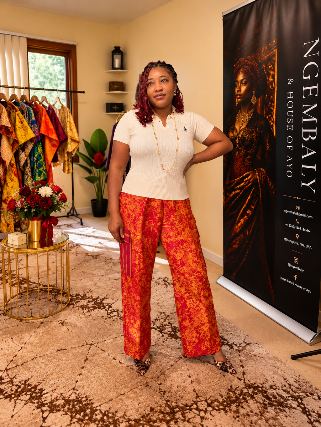 The Nomad Cargo- Women's African Print Utility Cargo Pants