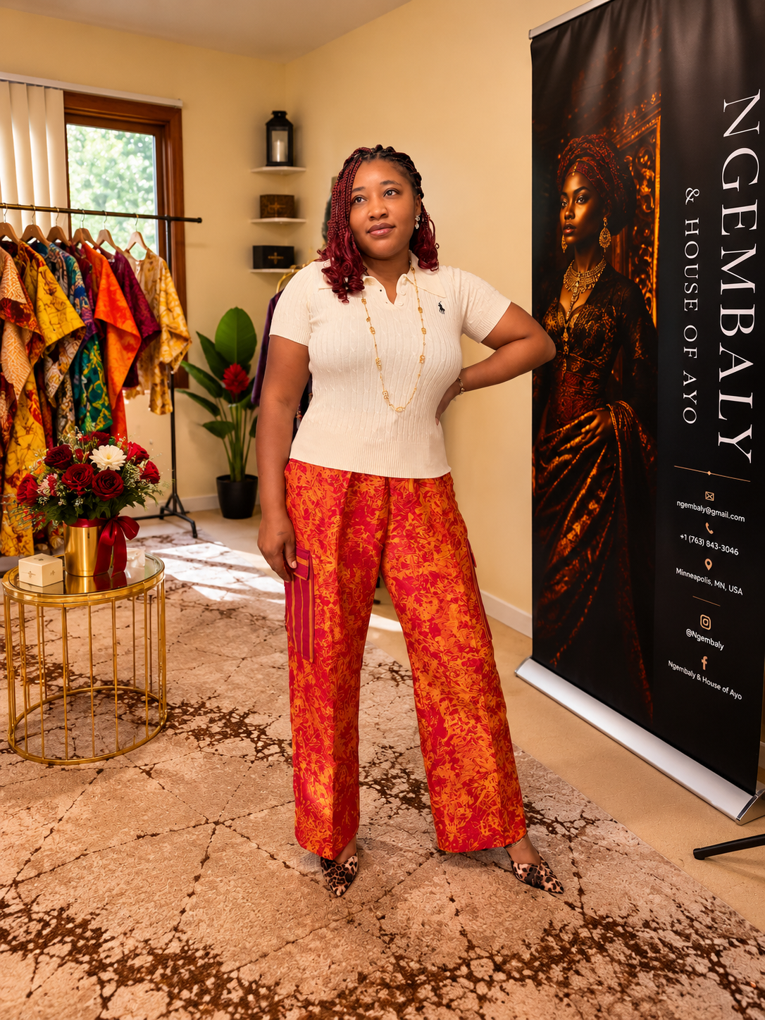 The Nomad Cargo- Women's African Print Utility Cargo Pants